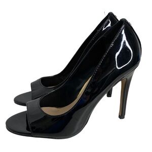 BCBGeneration - 'Jewel' Black Patent Peep Toe Heel - Size 7